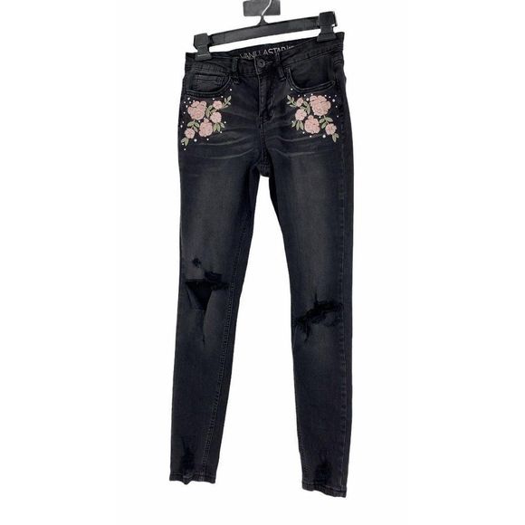 Vanilla Star Jeans sz 5 9686 Embroider Distress - Picture 9 of 9